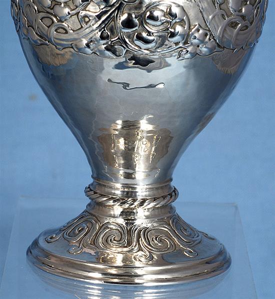 An Edwardian Arts & Crafts silver goblet, by Omar Ramsden & Alwyn Carr, Height 145mm, weight 7.6oz/237grms